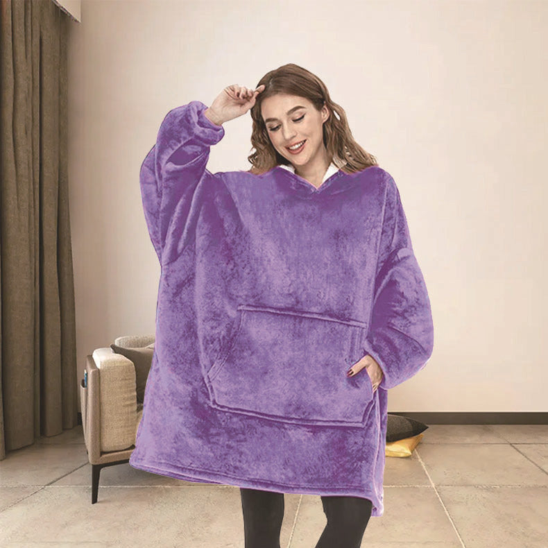 750g Home Fleece Hooded Nightgown Sweater