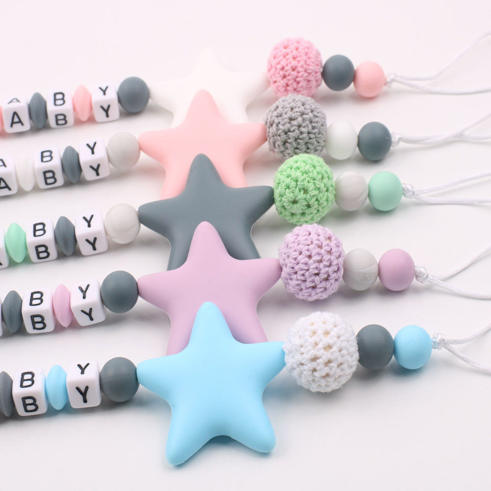 Silicone Pentagram Pacifier Chain