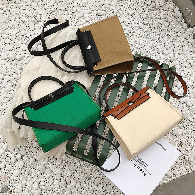 Large-capacity bag, versatile casual fashion, Hong Kong style, shoulder-slung handbag