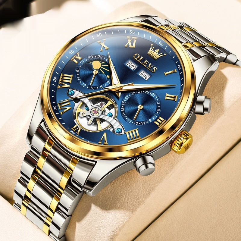 OLEVS Men’s Business Mechanical Watch – Waterproof, Multi-Function, Luxury Design