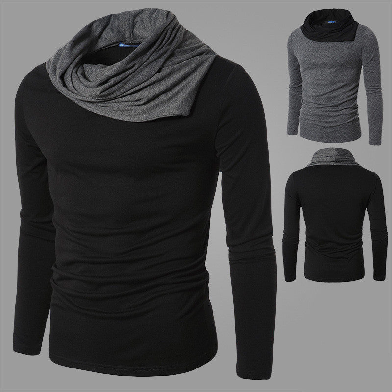 Knitted Bottoming Shirt Pullover Men's Slim High Neck Long Sleeves