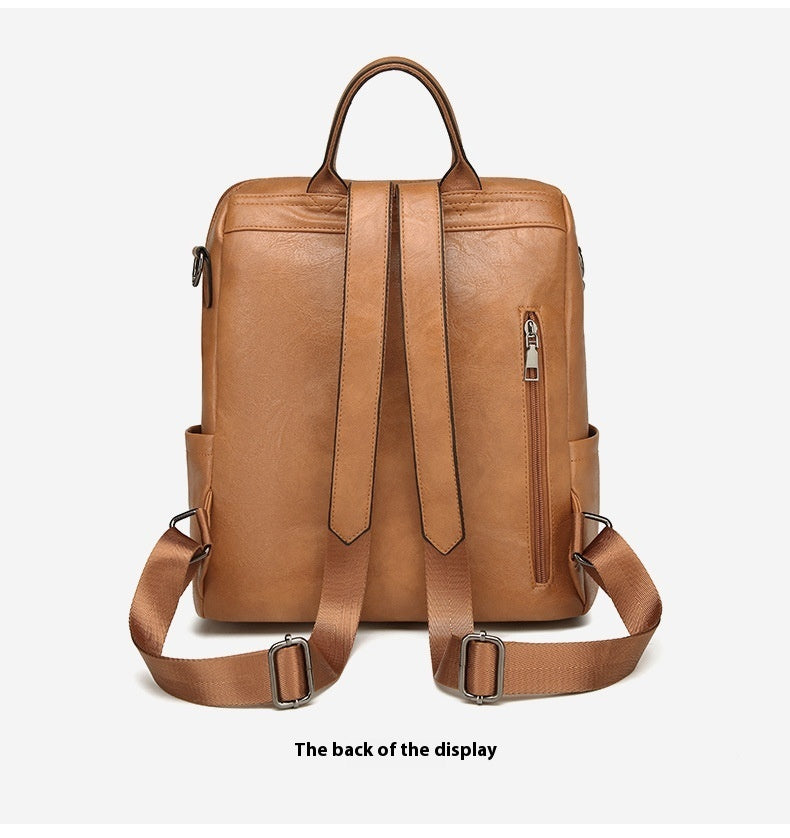 Retro Women's Backpack High-grade Soft Leather