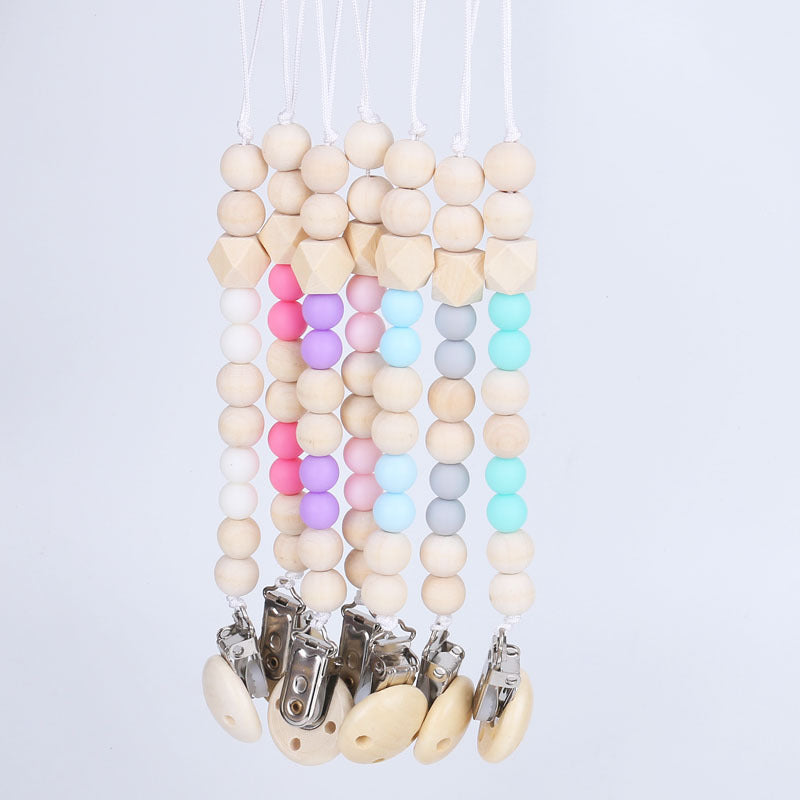 Octagonal bead pacifier chain