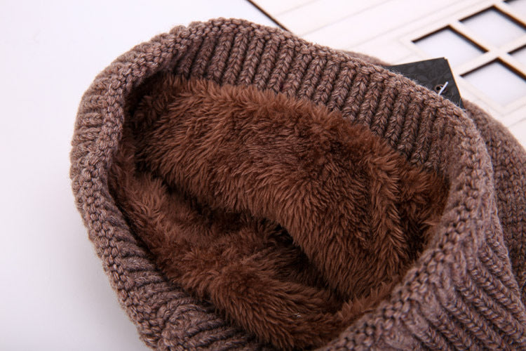 Plus velvet thick double layer men's wool hat