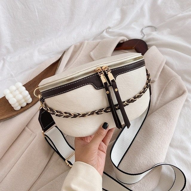 Casual Chest Color Textured One-shoulder Messenger Bag