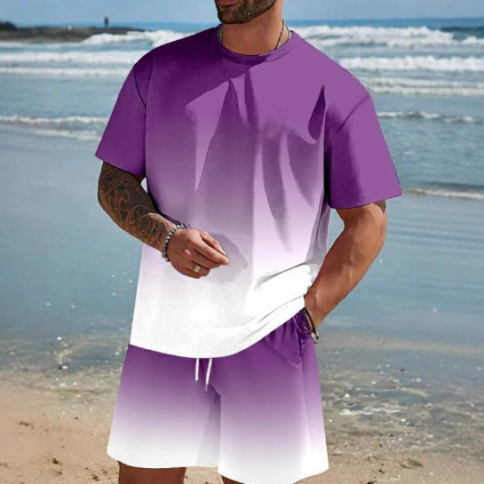 Cool Feeling Men's Short-sleeved T-shirt Shorts Suit