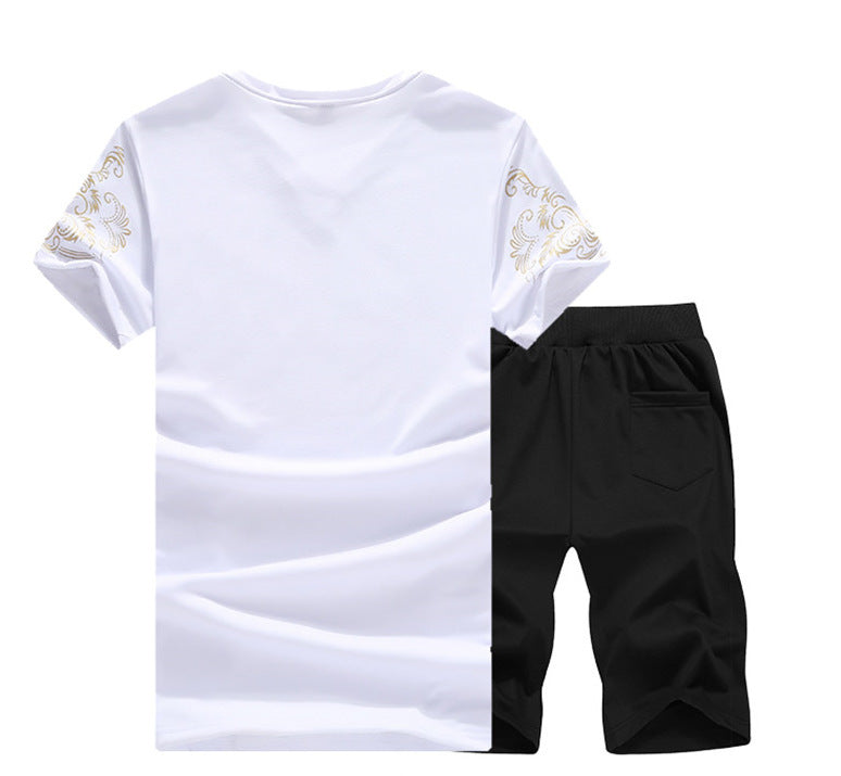 Short-Sleeved T-Shirt Shorts Casual Running Fitness Sports Suit