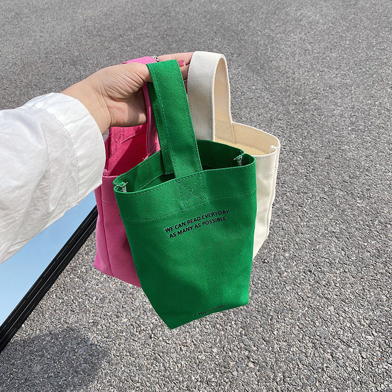 Canvas Lunch Solid Color Canvas Bag