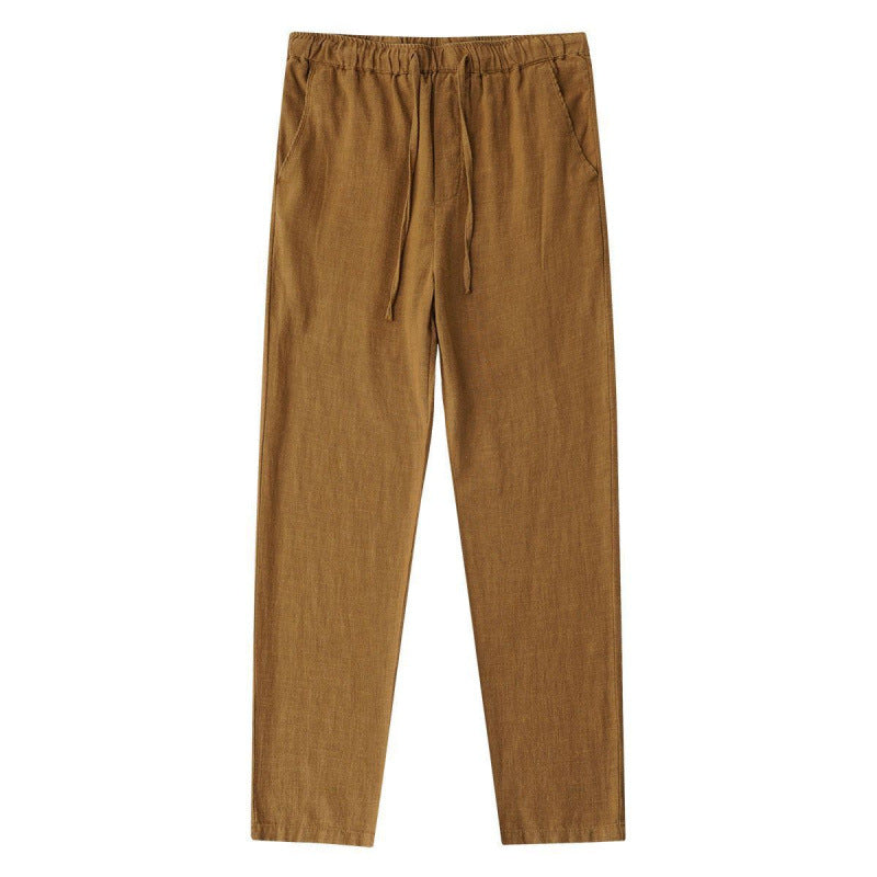 Men's Loose Casual Drawstring Straight-leg Trousers