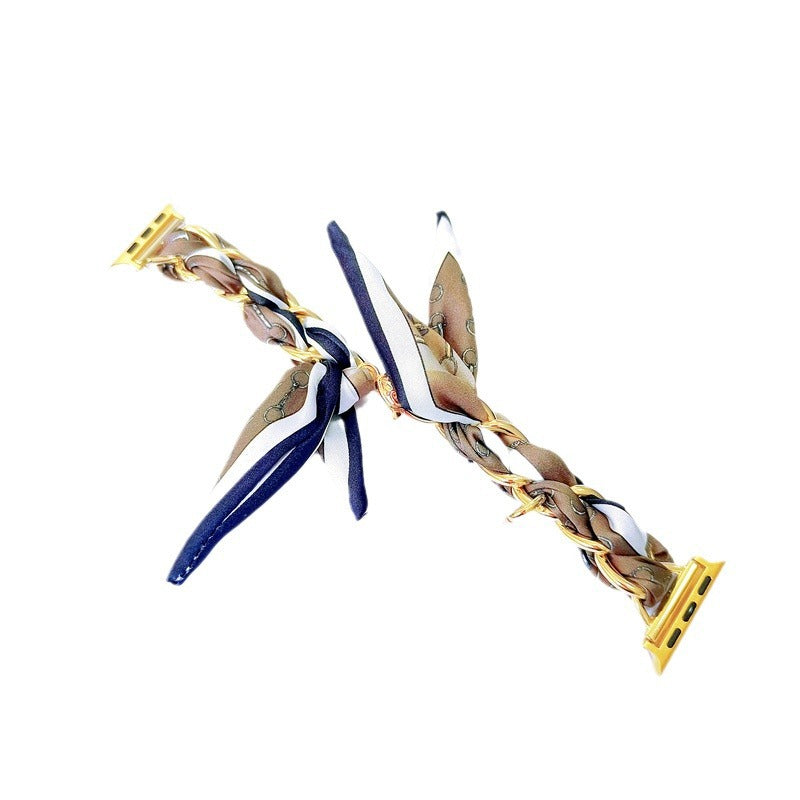 Stylish Scarf Band for Apple Watch – Chain Bracelet Strap for Women (Watch Not Included)