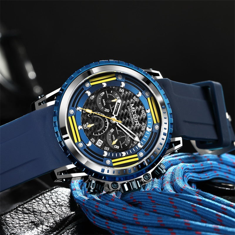 MEGIR Sports Chronograph – Luminous Waterproof Silicone Watch