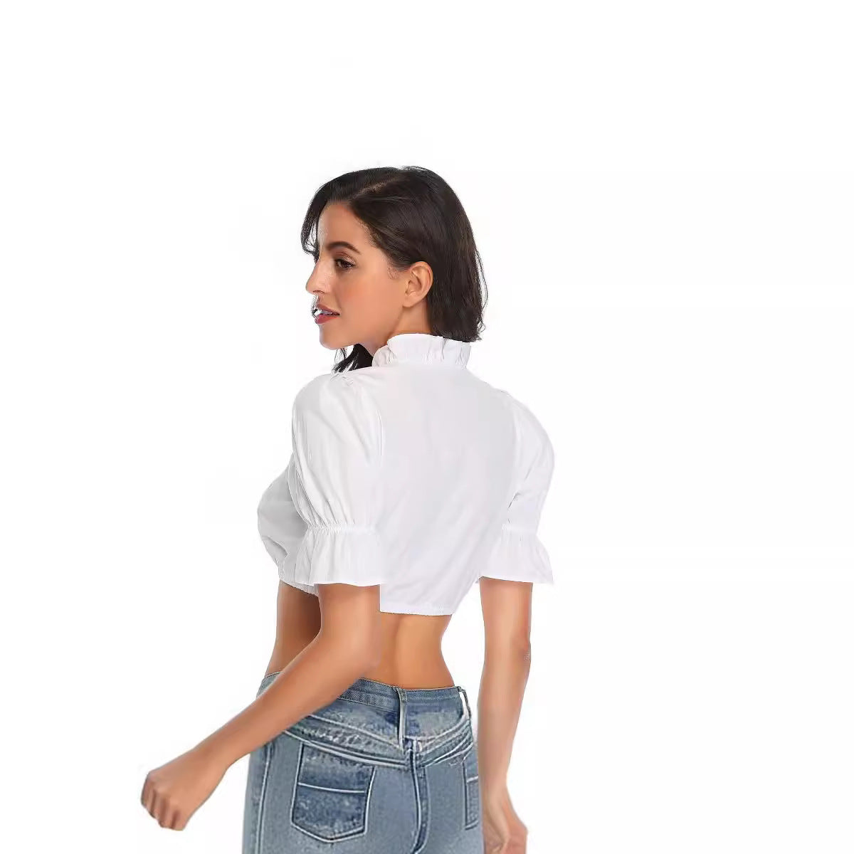 Bavarian Beer Festival Costume Women's Ethnic Shirt Small White Jersey