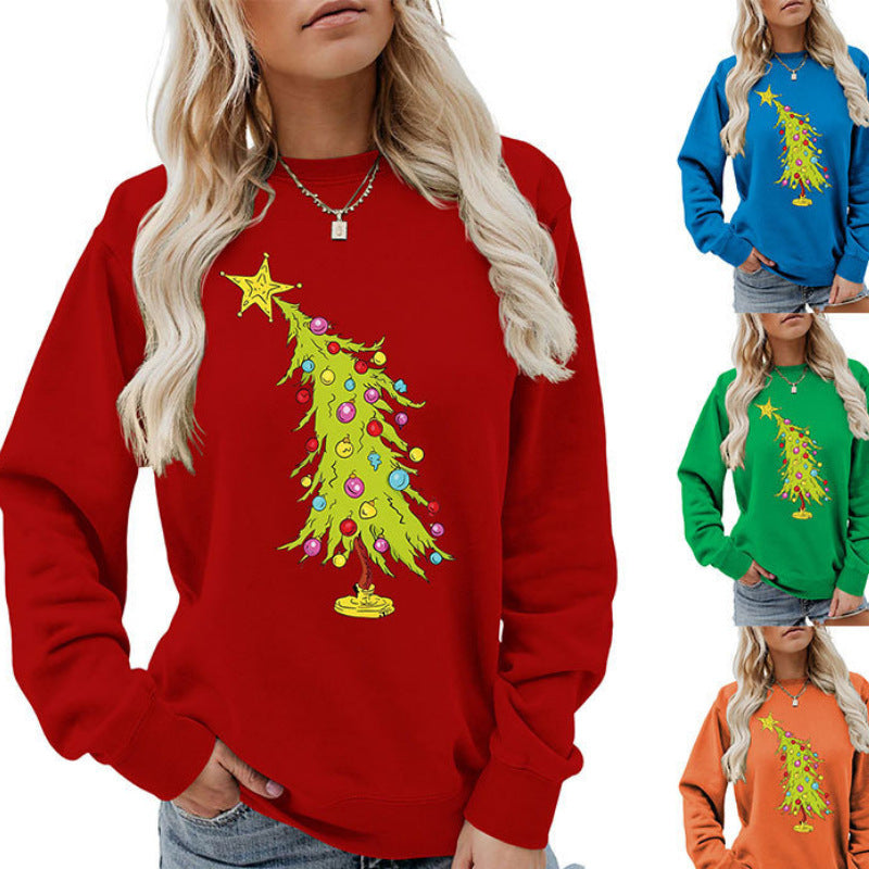 Five-pointed Star Green Christmas Tree Fashion Sweater Female