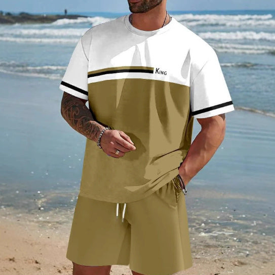 Cool Feeling Men's Short-sleeved T-shirt Shorts Suit