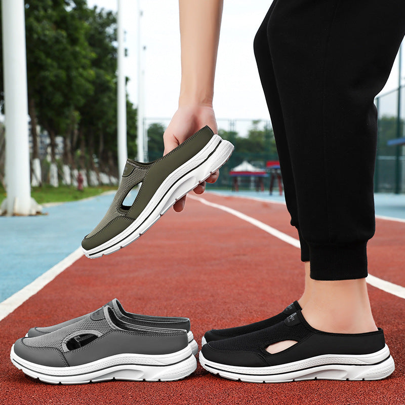 Men's Hollow-out Half Slippers Soft Bottom Comfortable Casual Shoes
