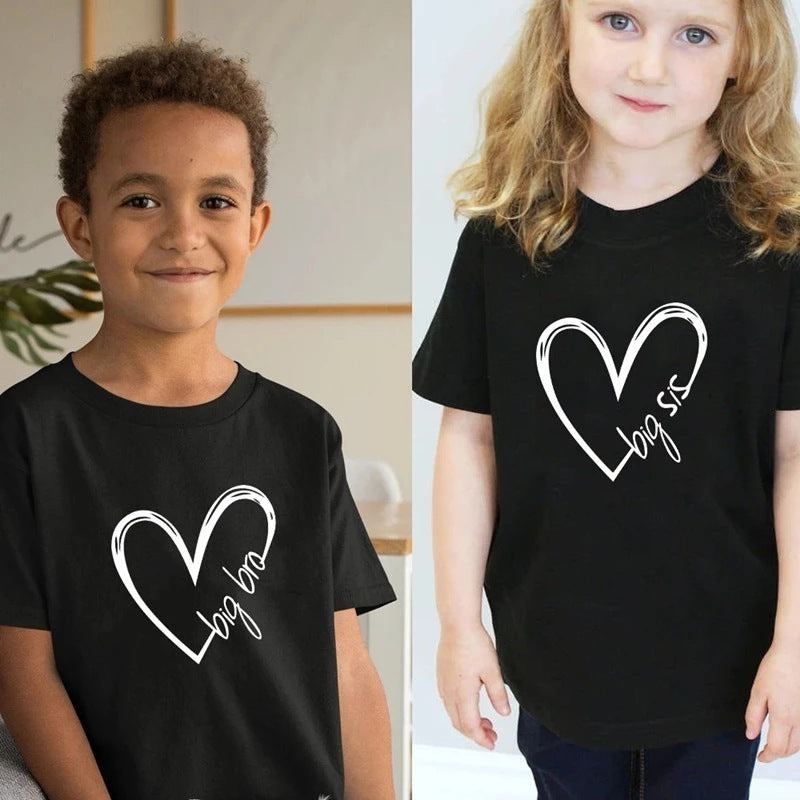 Love Type Papa Mama Big Sis Bro Family Wear Parent-child T-shirt Short Sleeve