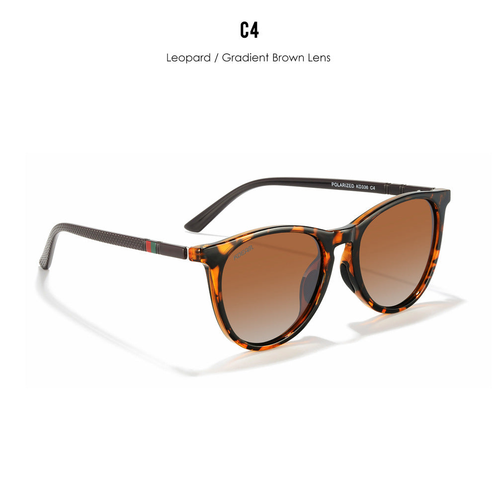 Round Frame Polarized Sunglasses Women's Street Shot Gradient Trendy Glasses