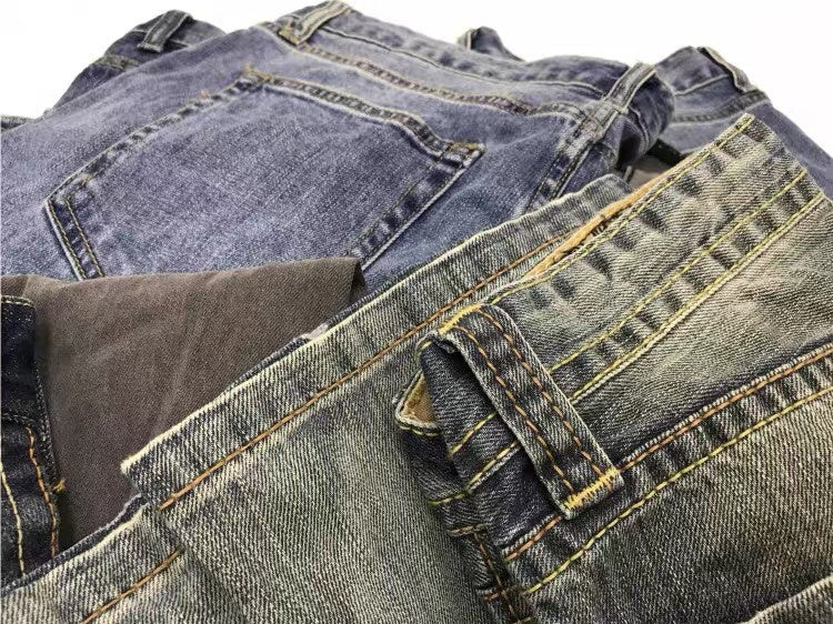 Micro-defective Jeans Pure Cotton Washed Large Size Men's Trousers