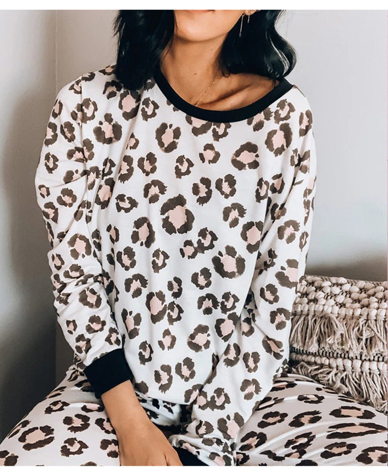 Leopard Print Home Service 2-piece Set Women