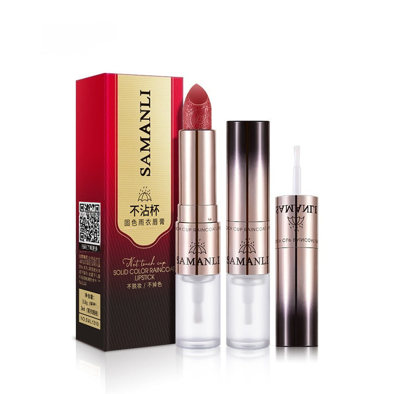 Solid Color Raincoat Lipstick No Stain On Cup Matte