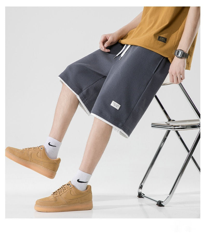 Men's Summer Casual Loose Sports Waffle Shorts