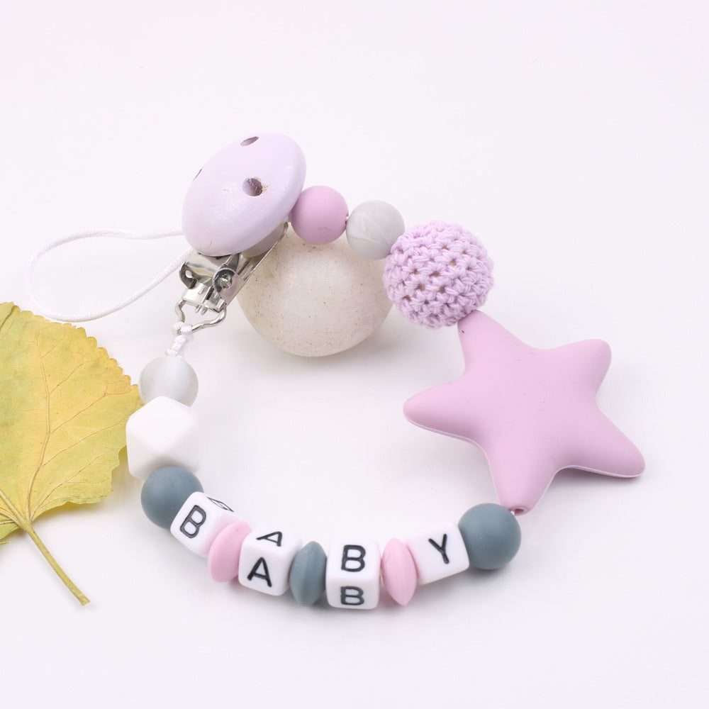 Silicone Pentagram Pacifier Chain