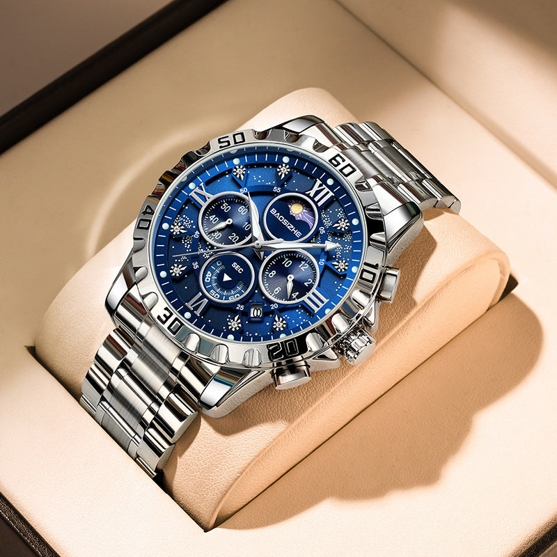 Dadrosser Men’s Waterproof Quartz Watch – Blue Dial, Business & Casual Style