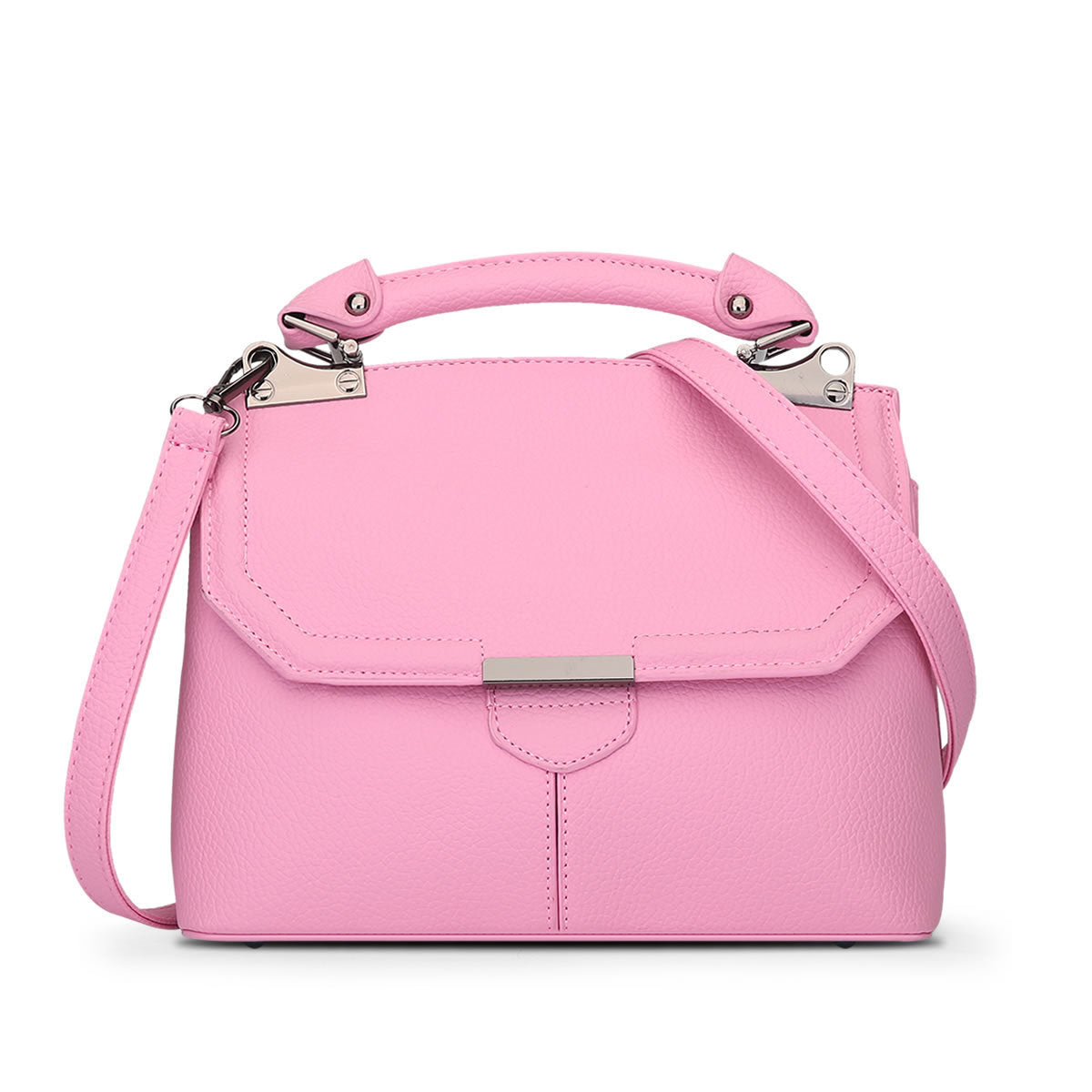 PU leather clamshell square bag with magnetic buckle