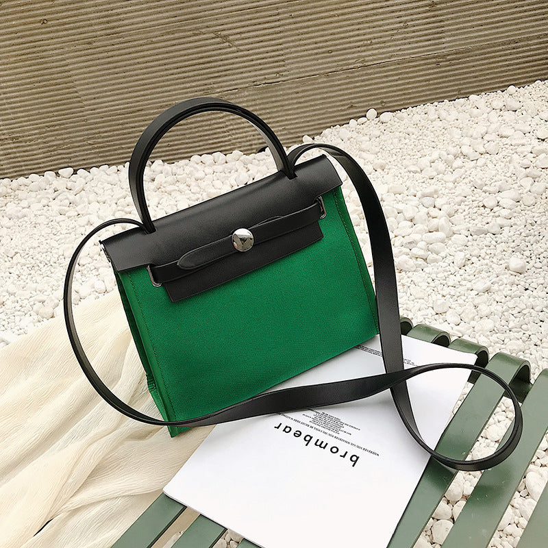 Large-capacity bag, versatile casual fashion, Hong Kong style, shoulder-slung handbag