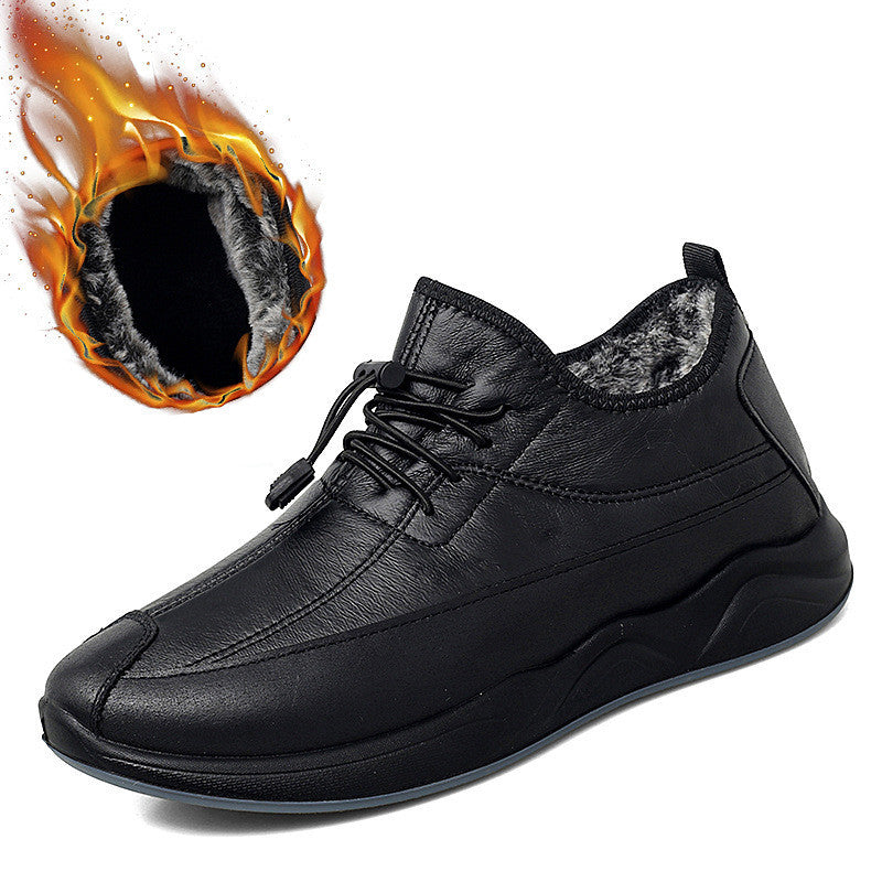 Plus Velvet Casual Men's Shoes Fashion Warm And Durable Shoes For The Elderly