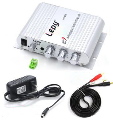 Le Pai LP-838 car home 12V computer amplifier 2.1 channel with subwoofer adjustment small amplifier