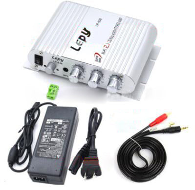 Le Pai LP-838 car home 12V computer amplifier 2.1 channel with subwoofer adjustment small amplifier