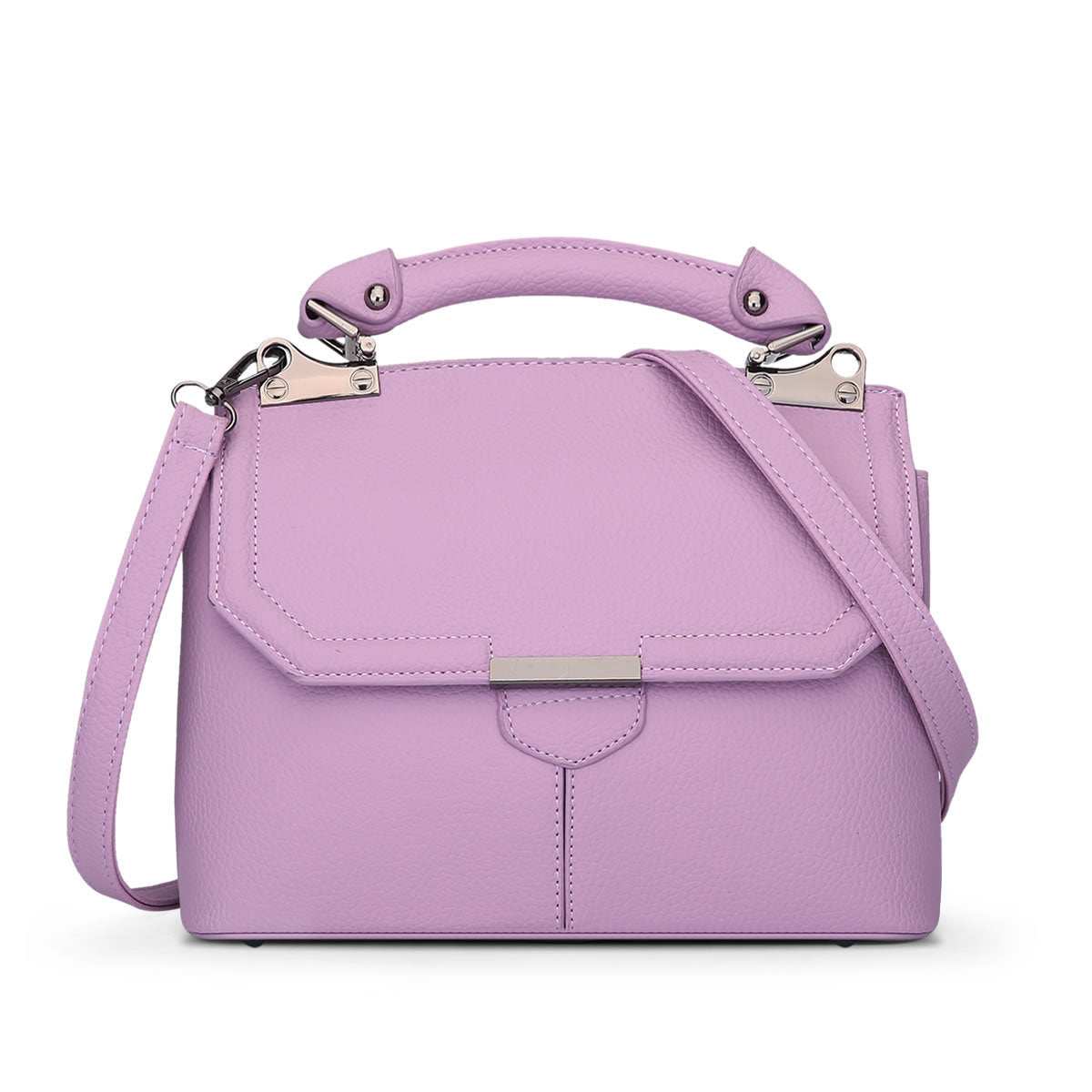 PU leather clamshell square bag with magnetic buckle