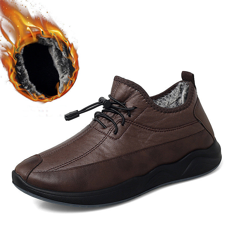 Plus Velvet Casual Men's Shoes Fashion Warm And Durable Shoes For The Elderly