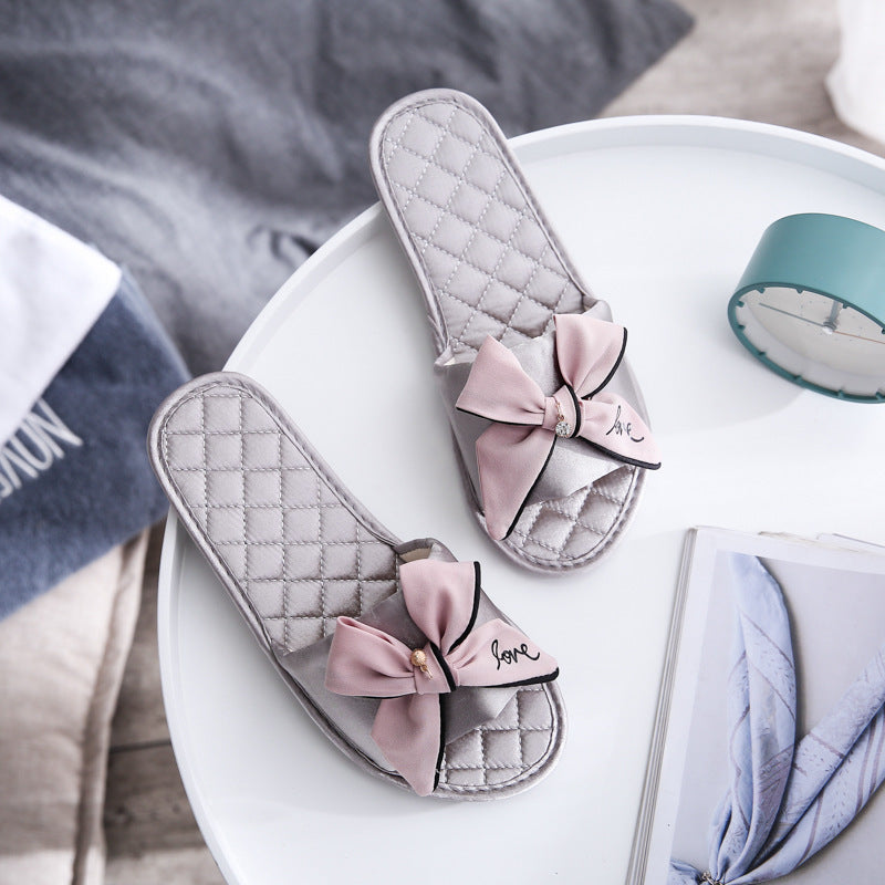 Plaid Silk Small Fragrance Home Slippers Women