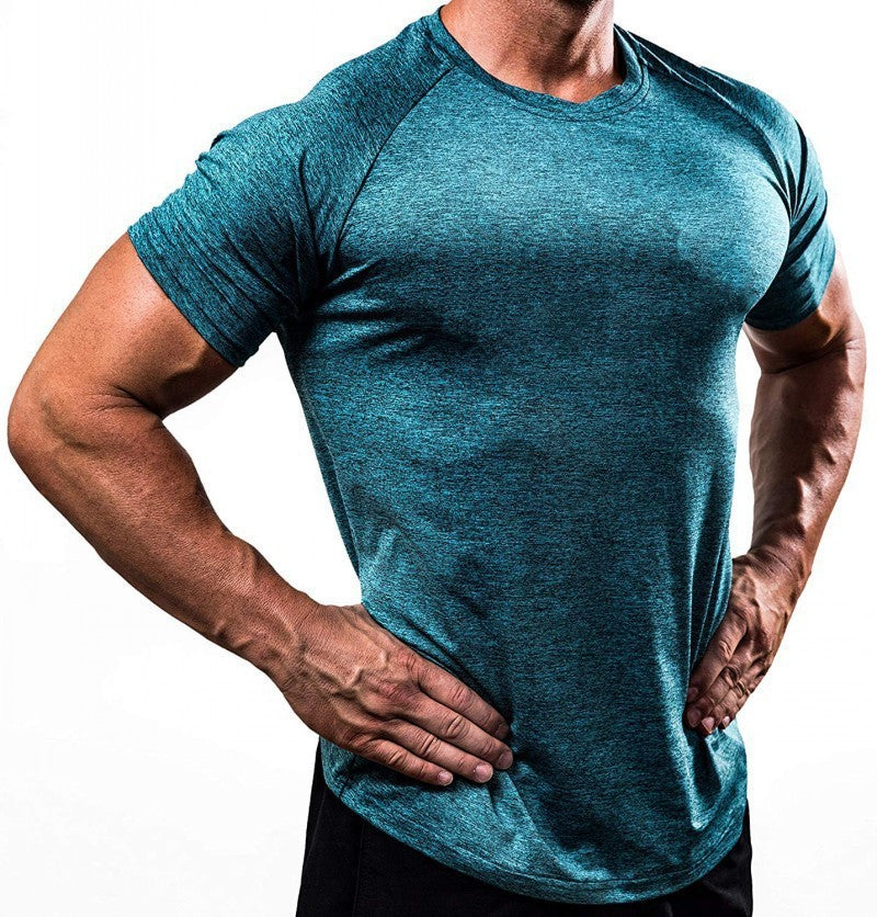 Fitness Clothing Men'S Quick-Drying Breathable Training High-Elastic Tights Short-Sleeved Sports T-Shirt