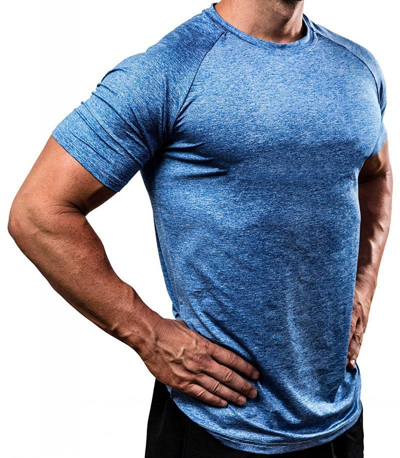 Fitness Clothing Men'S Quick-Drying Breathable Training High-Elastic Tights Short-Sleeved Sports T-Shirt