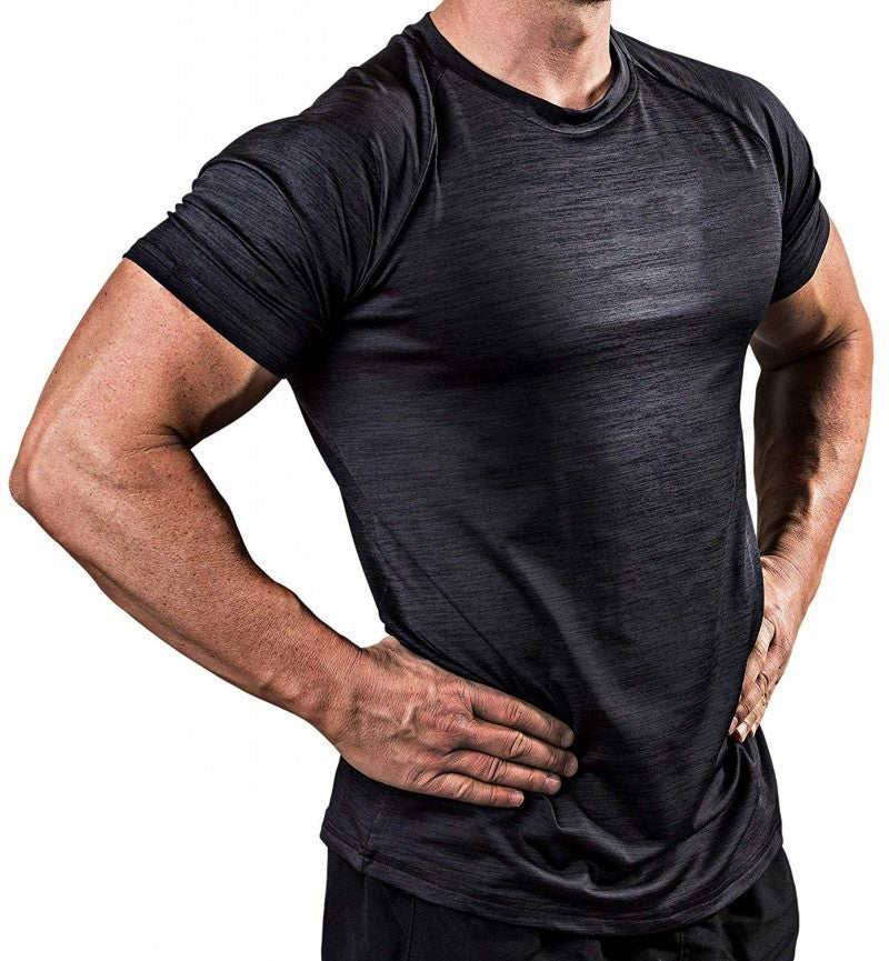 Fitness Clothing Men'S Quick-Drying Breathable Training High-Elastic Tights Short-Sleeved Sports T-Shirt