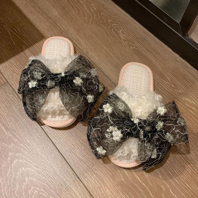 Fashionable Home Indoor Furry Slippers Women