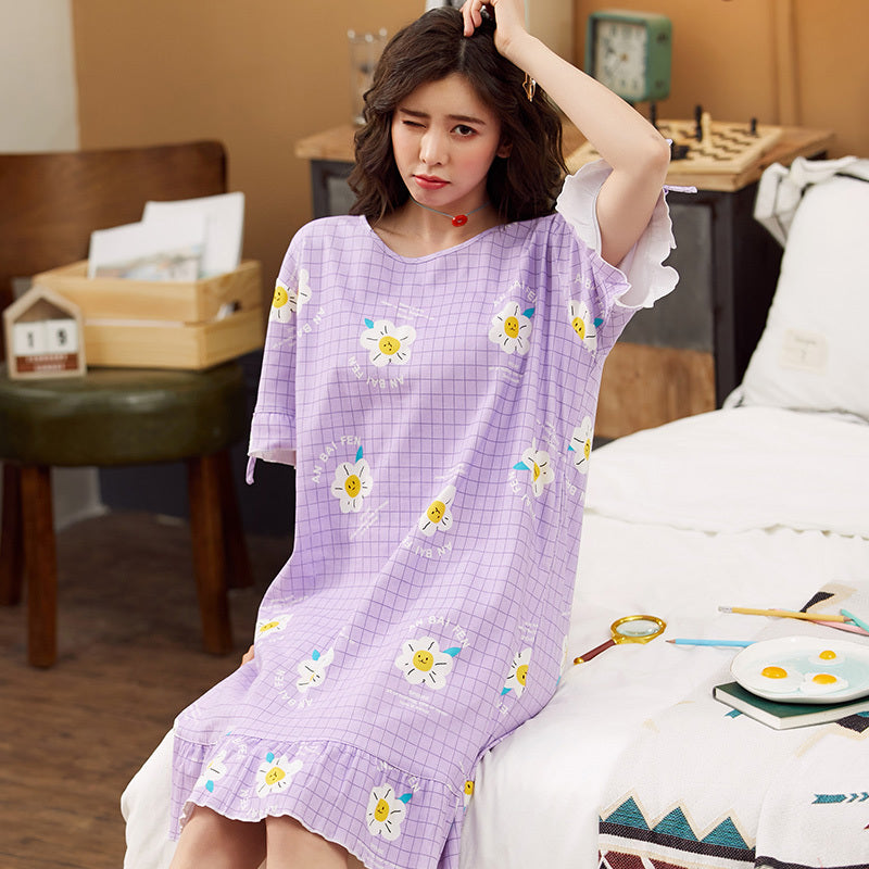 Loose Plus Size Home Service Thin Section Pregnant Women Confinement Skirt Summer