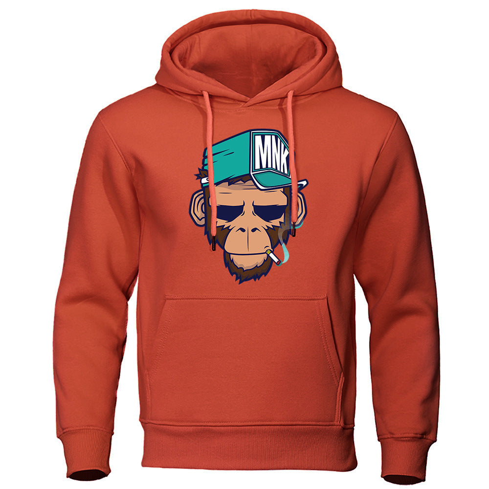 Personality Smoking Monkey Hoodie Sweatshirt Hip Hop Casual Street Hooded