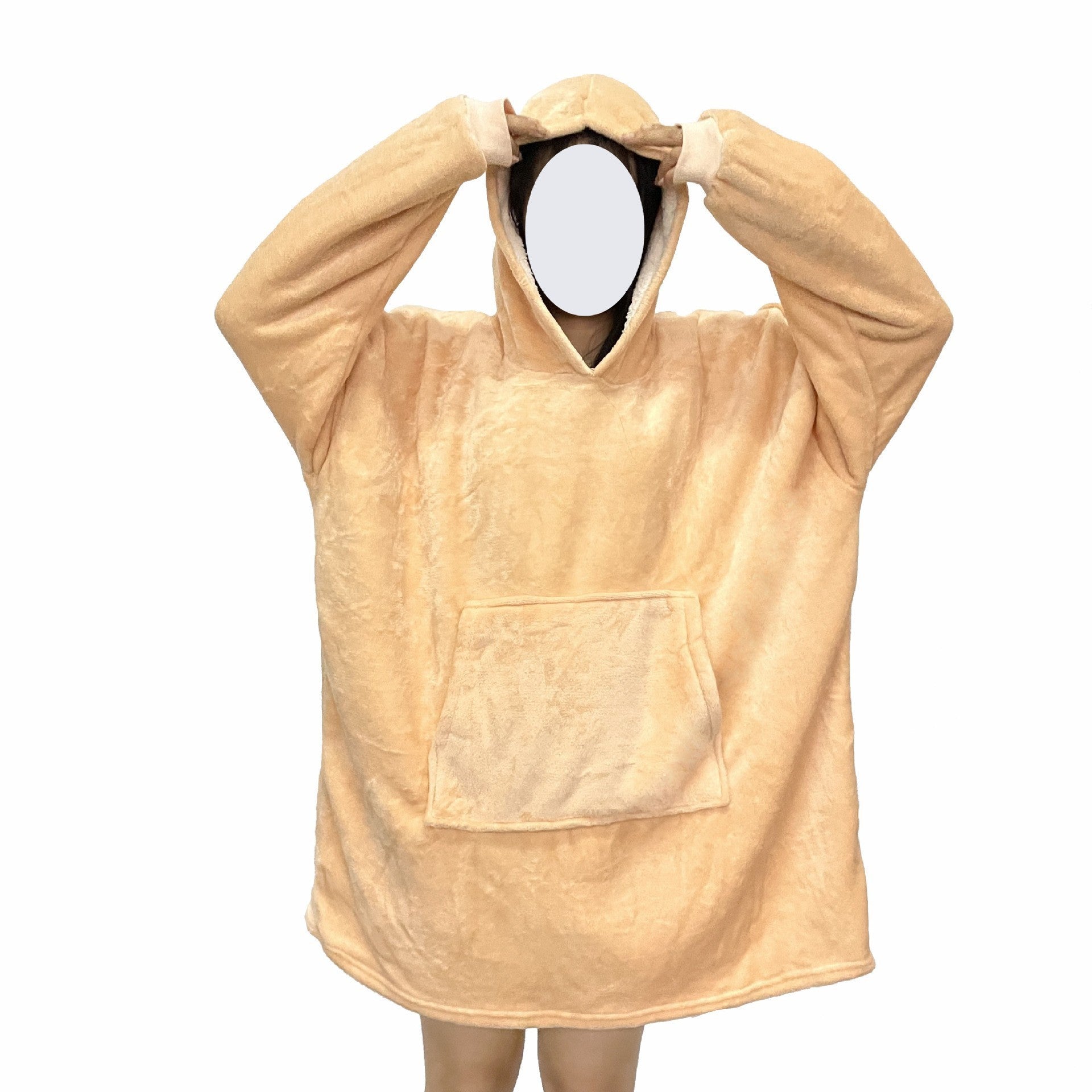 750g Home Fleece Hooded Nightgown Sweater