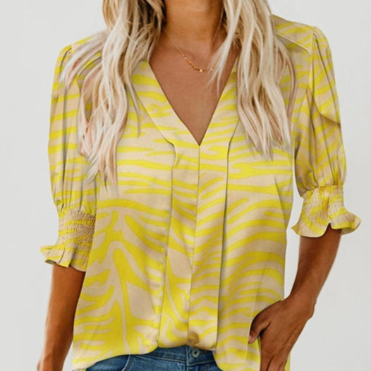 Shiying New V-neck Half Sleeve Shirt For Women