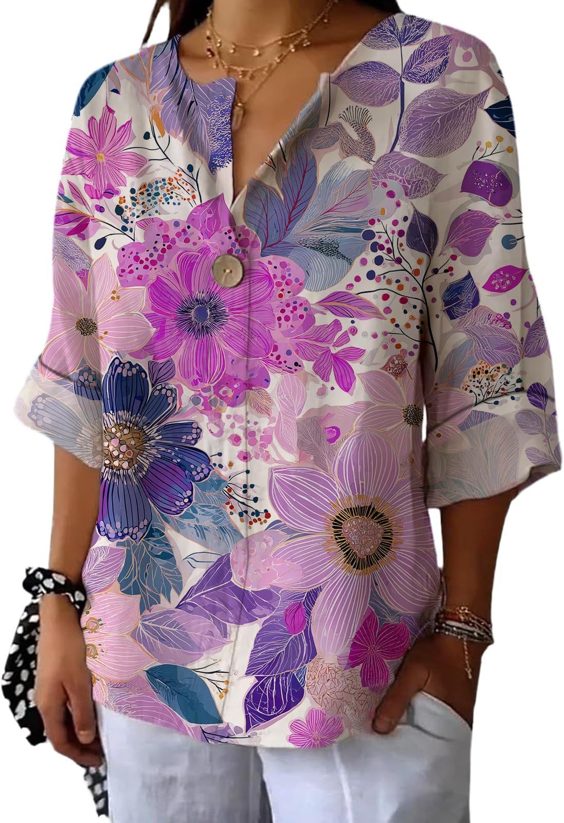 Women's Fashion Personalized Cotton Shirt Casual Top