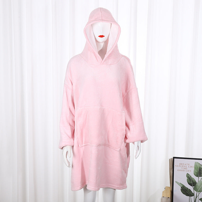 750g Home Fleece Hooded Nightgown Sweater