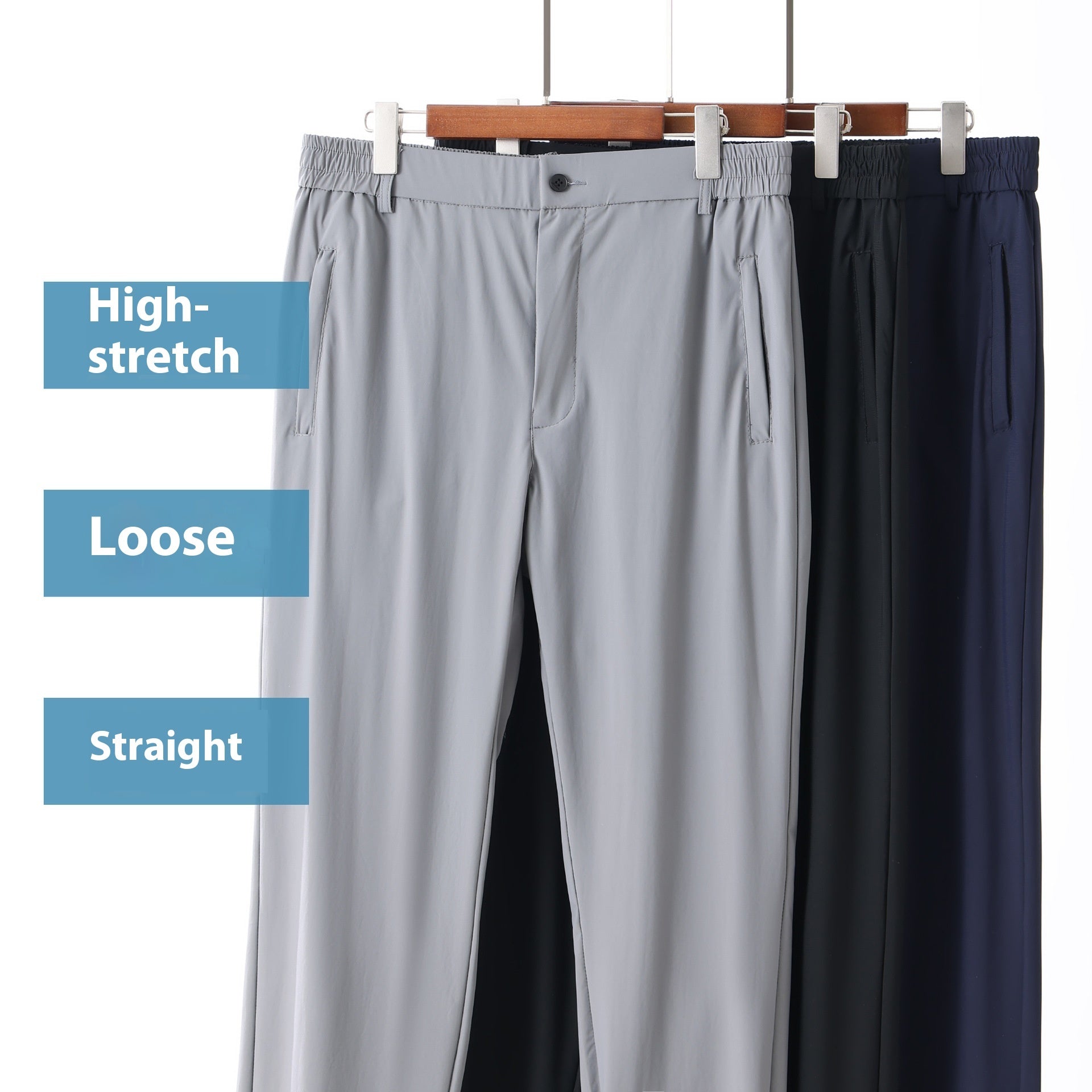 Elastic Waist Straight Dad Sports Pants