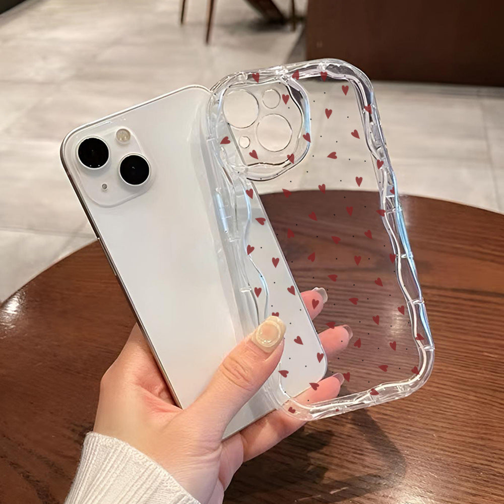 All-inclusive Painted Cream Pattern Heart Mobile Phone Shell