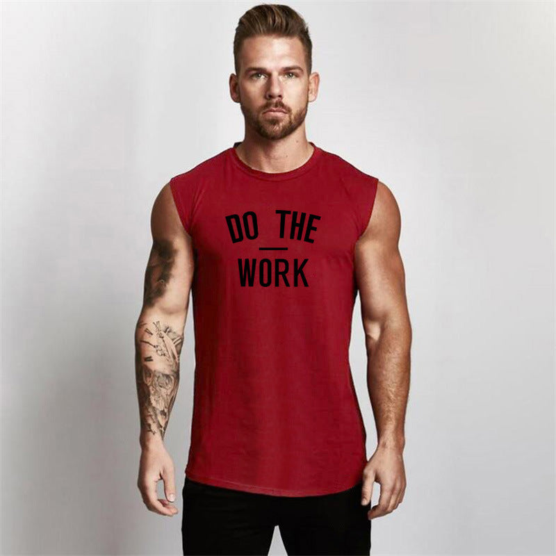 European And American Fitness Style Letter Printing Bodybuilding Muscle Men's Sports Vest