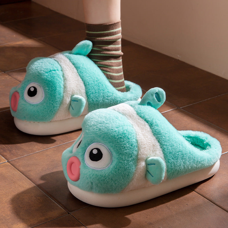 Home Comfortable Thickened Cotton Slippers For Women Lip Enhancement Clownfish