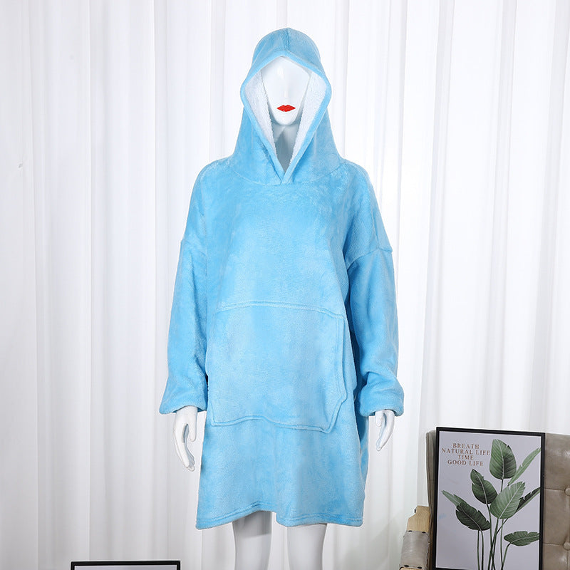 750g Home Fleece Hooded Nightgown Sweater
